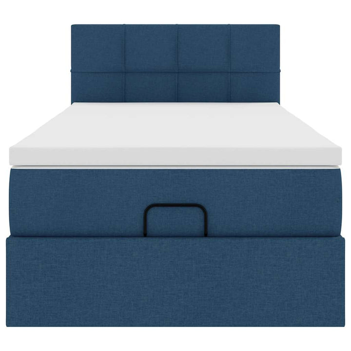 ottoman seng med madras 90x200 cm stof blå