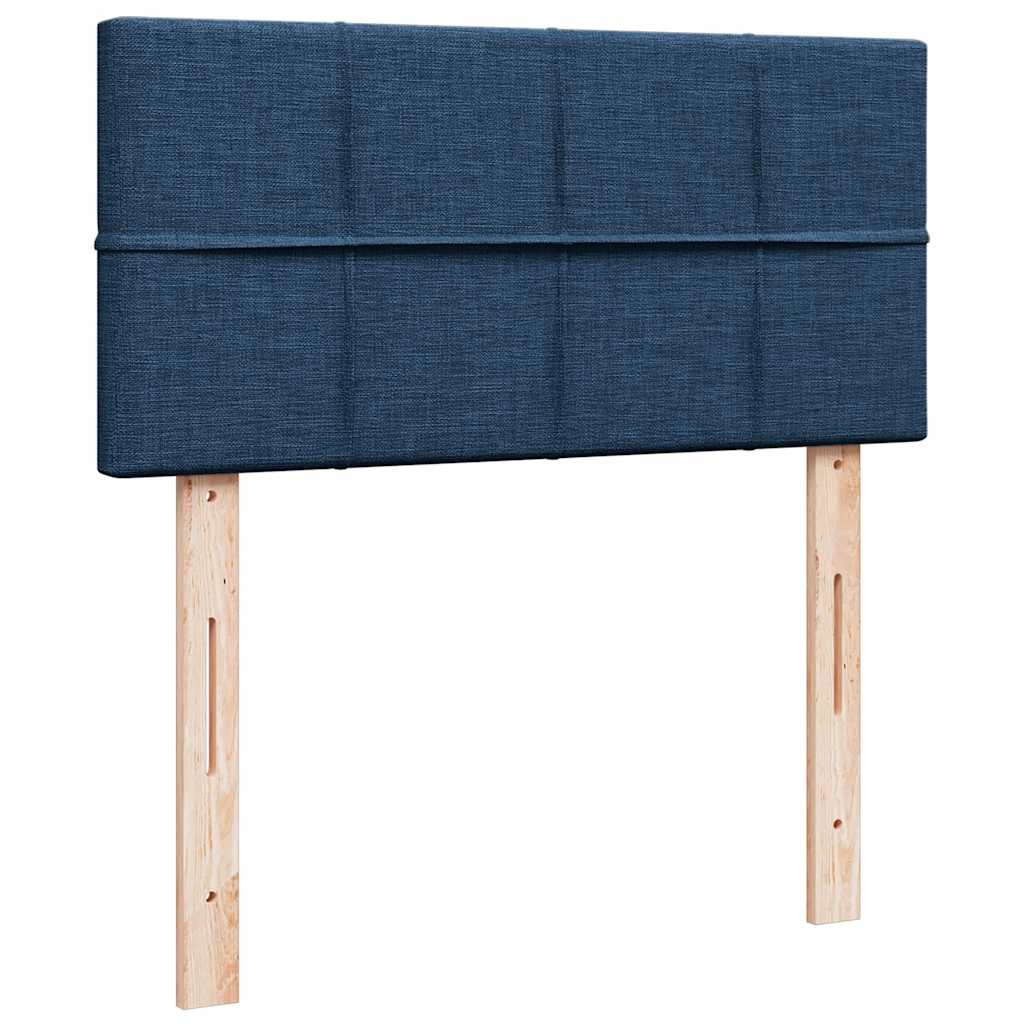 ottoman seng med madras 90x200 cm stof blå
