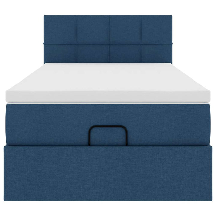 ottoman seng med madras 100x200 cm stof blå