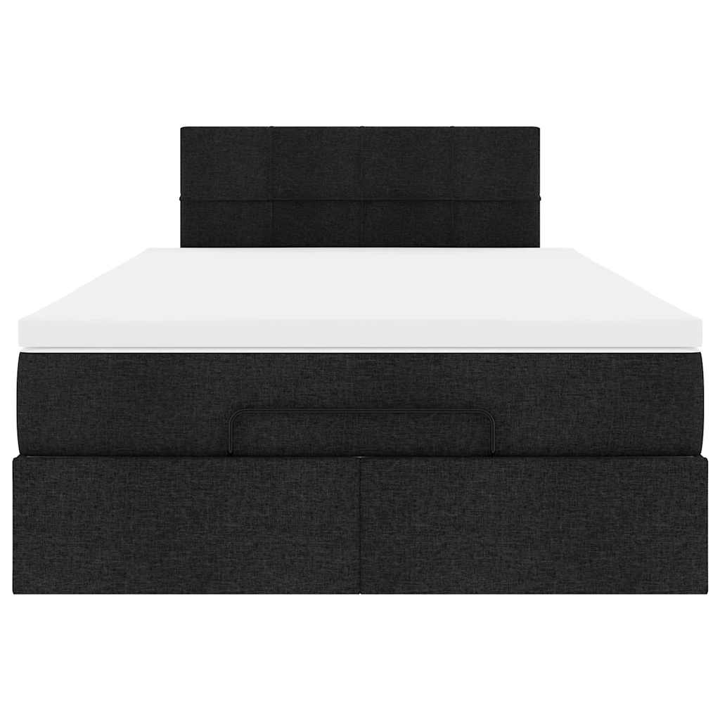 ottoman seng med madras 120x190 cm stof sort
