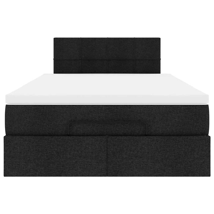ottoman seng med madras 120x190 cm stof sort