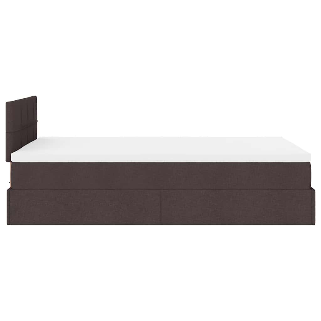 osmannisk sengeramme med madras 120x190 cm stof mørkebrun
