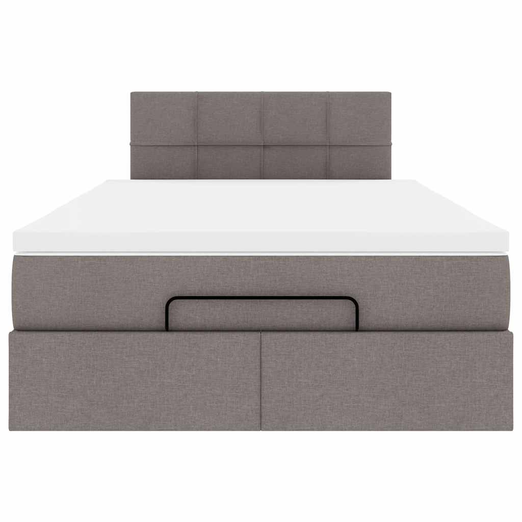 osmannisk sengeramme med madras 120x190 cm stof gråbrun