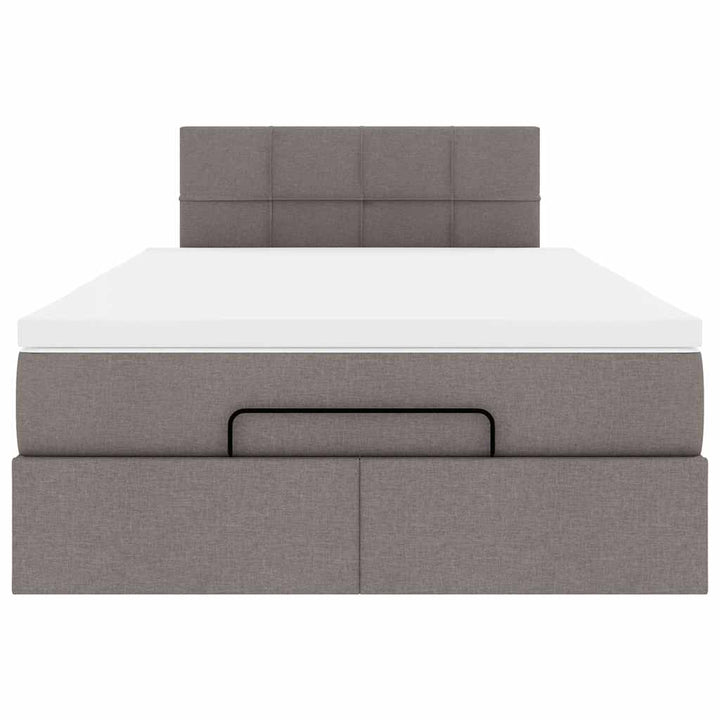 osmannisk sengeramme med madras 120x190 cm stof gråbrun