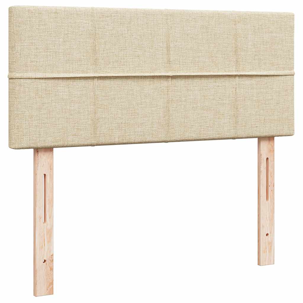osmannisk sengeramme med madras 120x190 cm stof cremefarvet