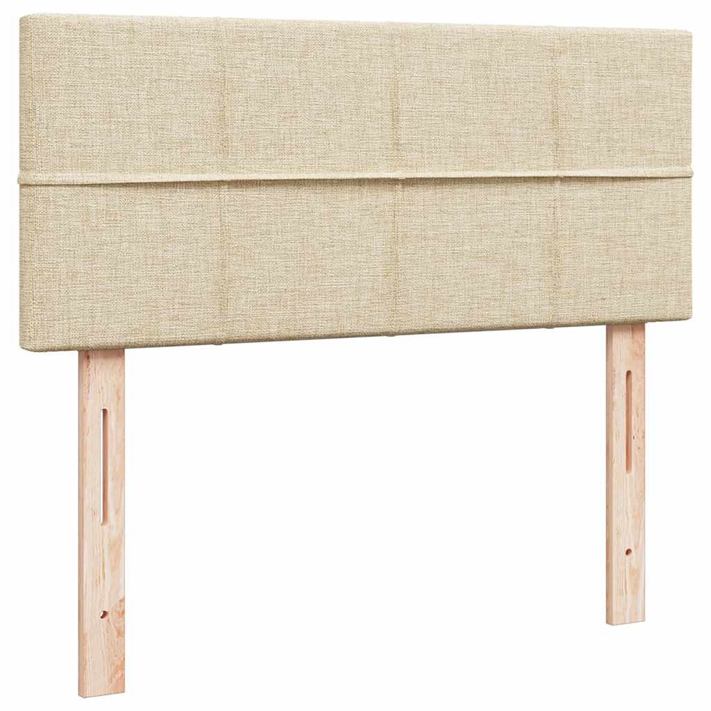 osmannisk sengeramme med madras 120x200 cm stof cremefarvet
