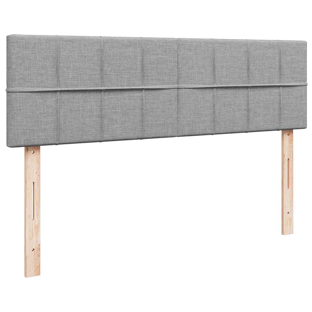 ottoman seng med madras 140x190 cm stof lysegrå