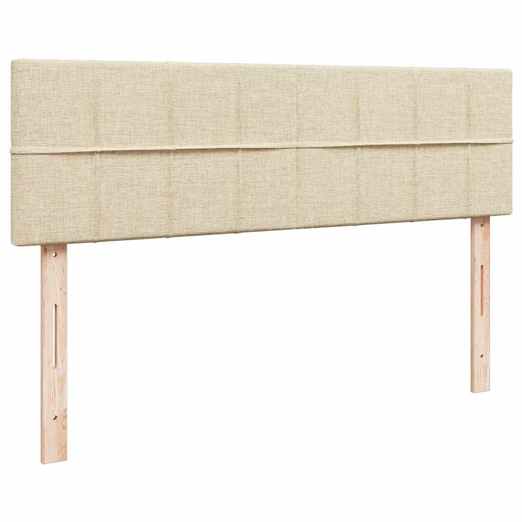 ottoman seng med madras 140x200 cm stof cremefarvet