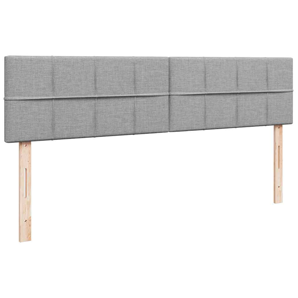 ottoman seng med madras 160x200 cm stof lysegrå