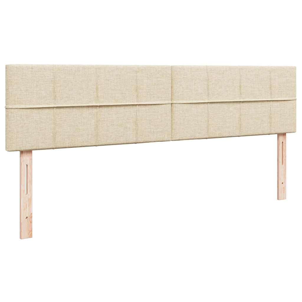 osmannisk sengeramme med madras 160x200 cm stof cremefarvet