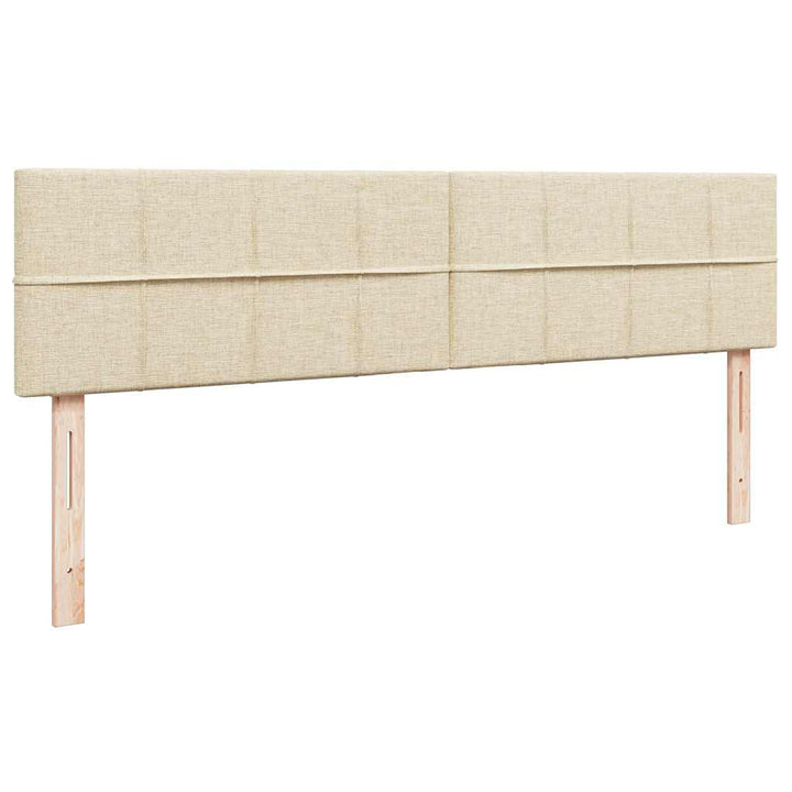 osmannisk sengeramme med madras 160x200 cm stof cremefarvet