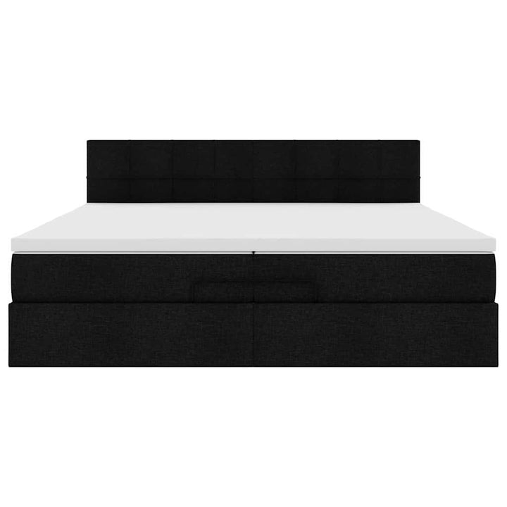 osmannisk sengeramme med madras 200x200 cm stof sort