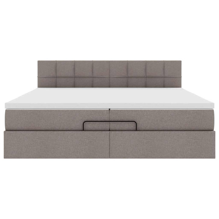 osmannisk sengeramme med madras 200x200 cm stof gråbrun