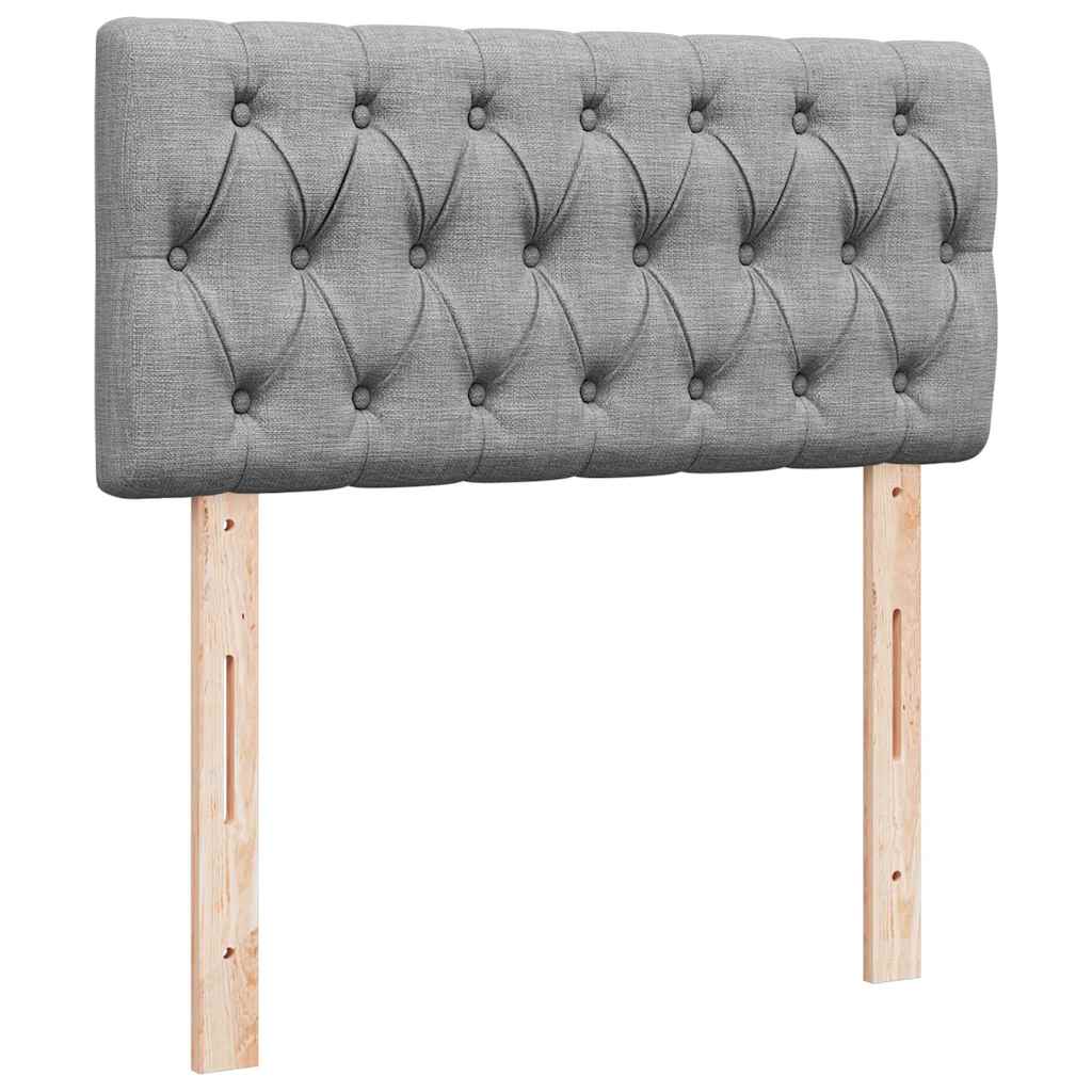 osmannisk sengeramme med madras 90x190 cm stof lysegrå