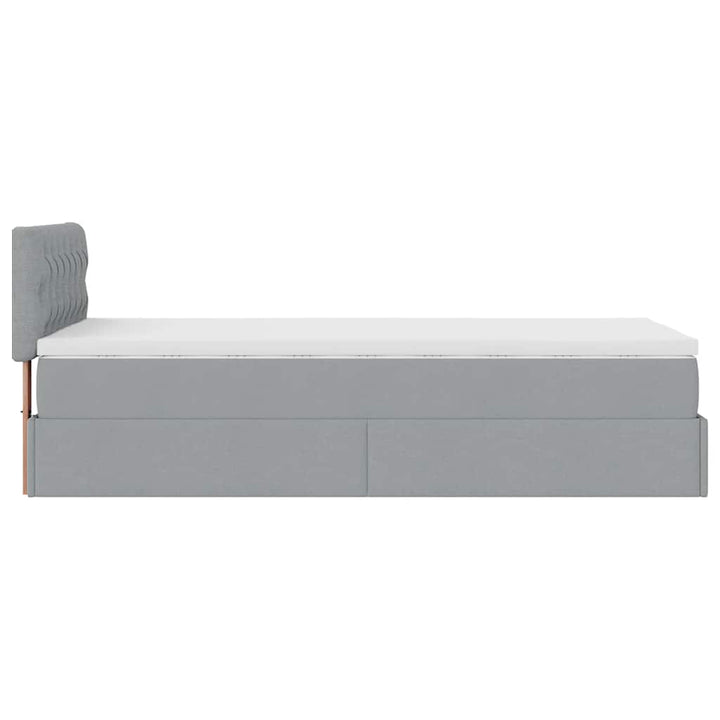 osmannisk sengeramme med madras 90x190 cm stof lysegrå