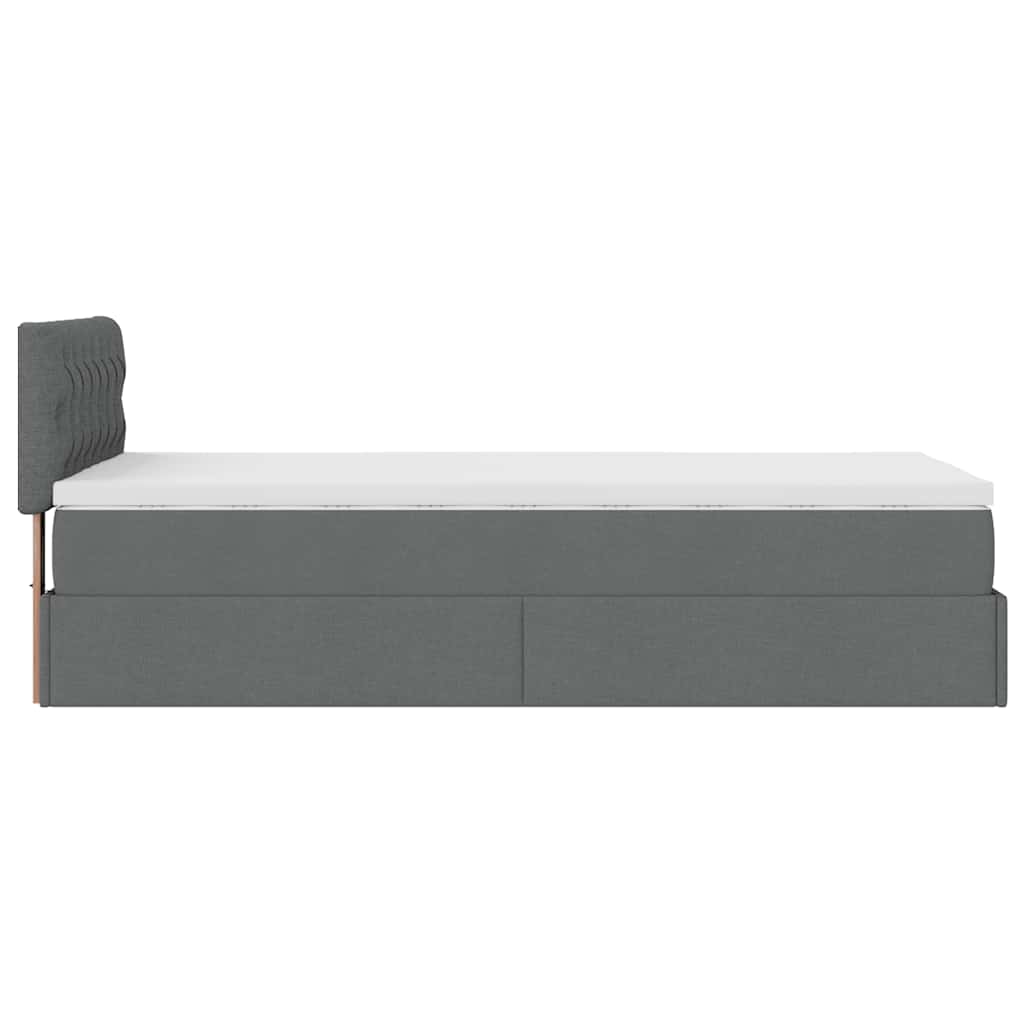 osmannisk sengeramme med madras 90x190 cm stof mørkegrå