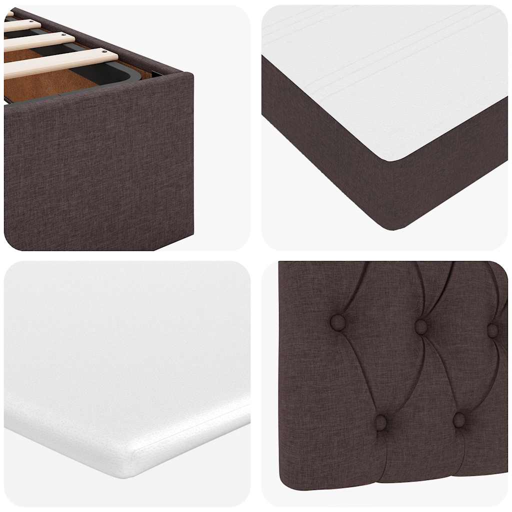 osmannisk sengeramme med madras 90x190 cm stof mørkebrun