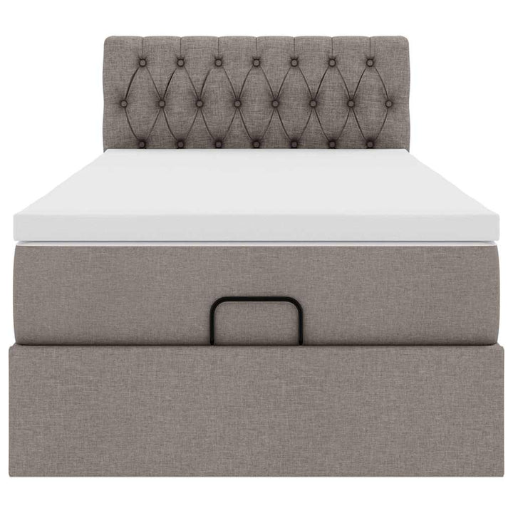 osmannisk sengeramme med madras 90x190 cm stof gråbrun