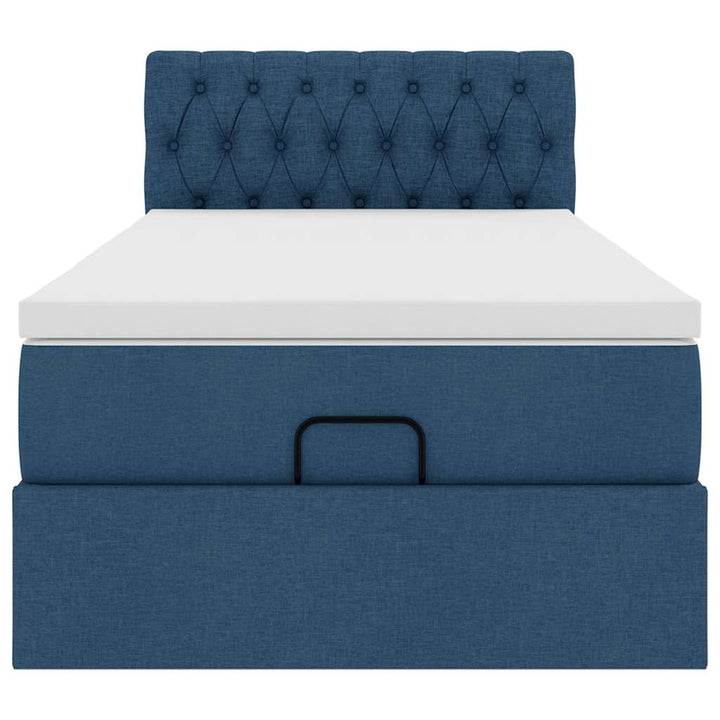 osmannisk sengeramme med madras 90x190 cm stof blå