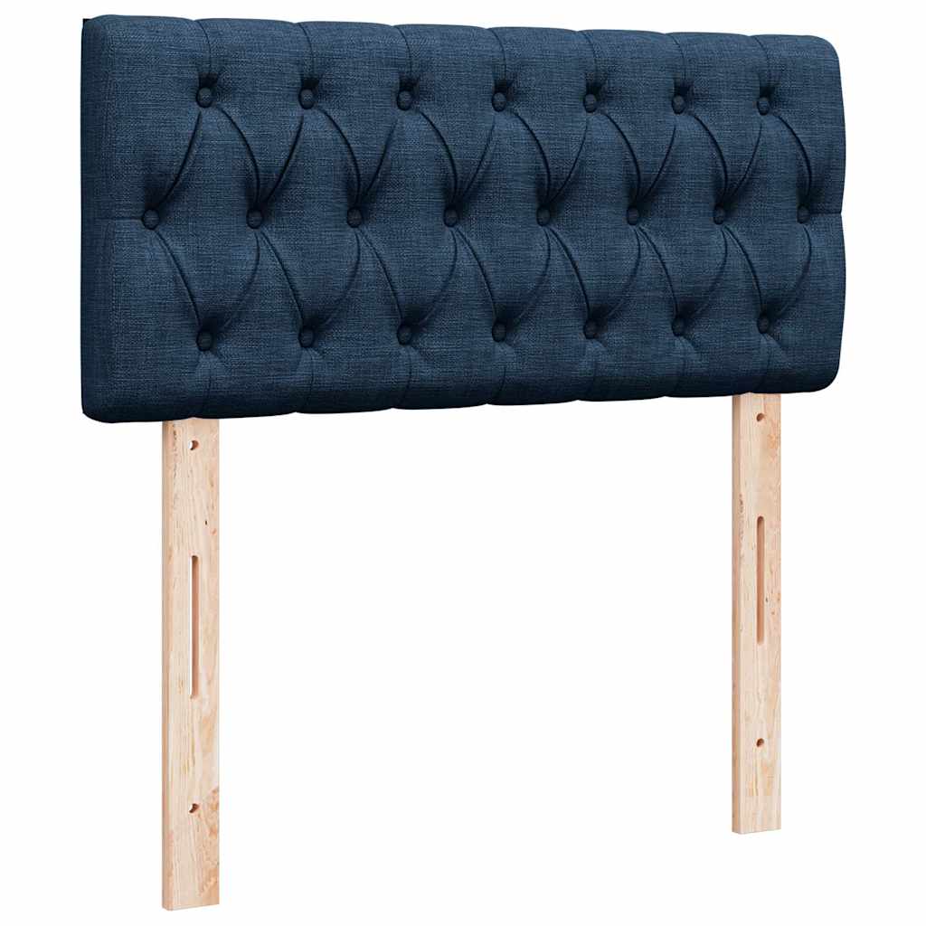 osmannisk sengeramme med madras 90x190 cm stof blå