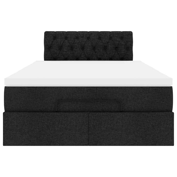 ottoman seng med madras 120x190 cm stof sort