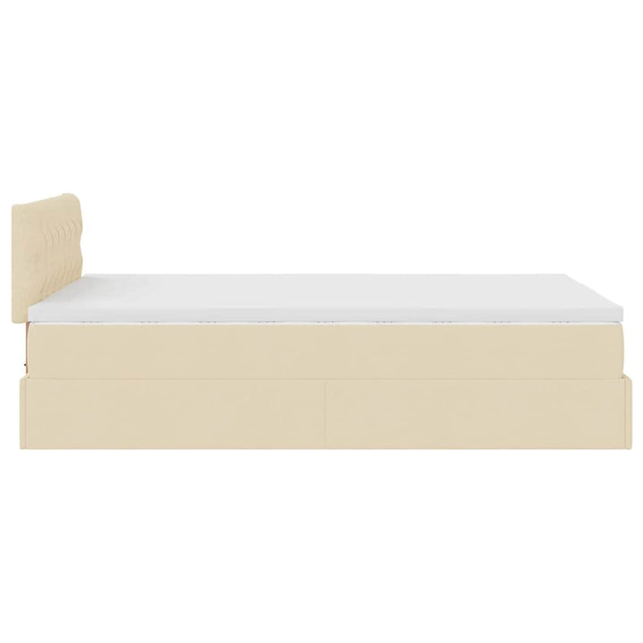 osmannisk sengeramme med madras 120x190 cm stof cremefarvet
