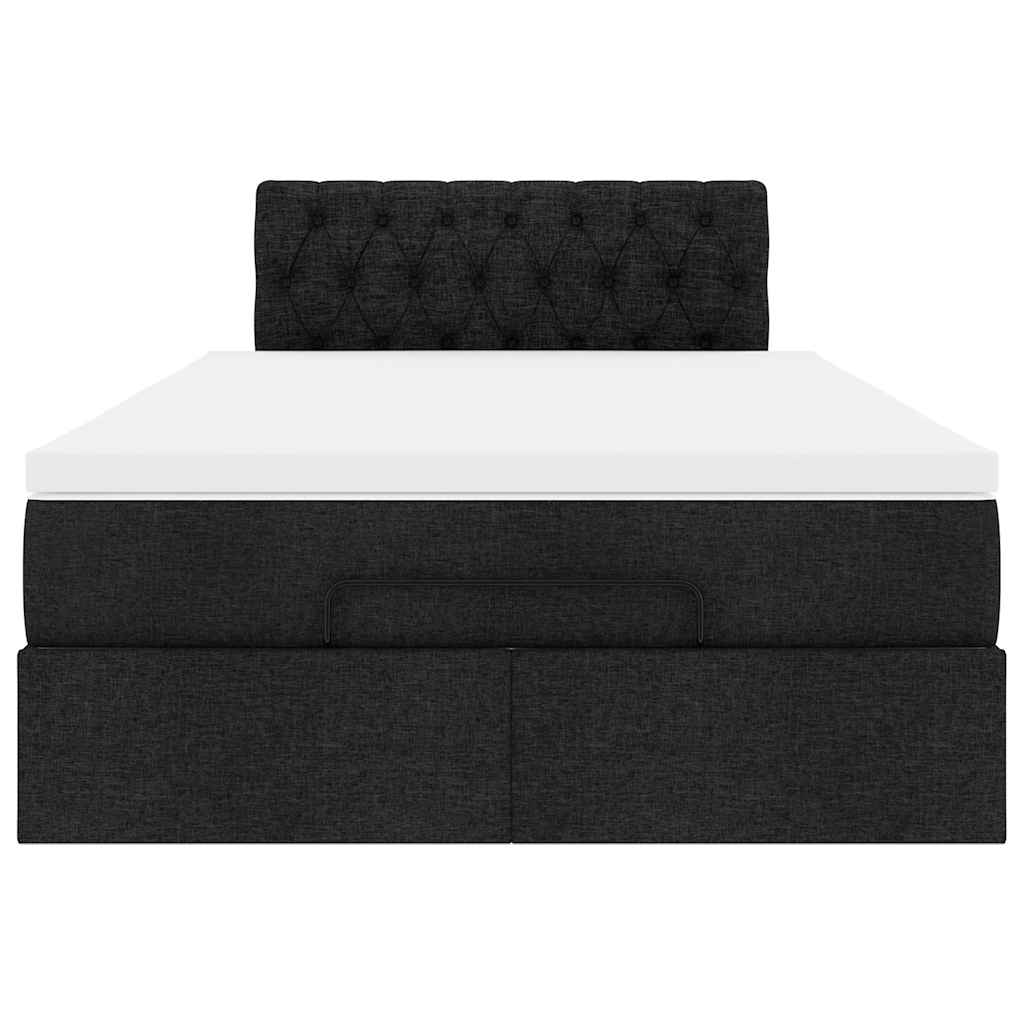 ottoman seng med madras 120x200 cm stof sort