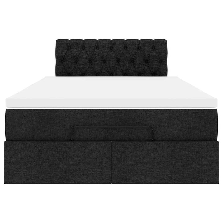 ottoman seng med madras 120x200 cm stof sort