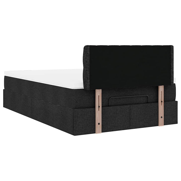 ottoman seng med madras 120x200 cm stof sort