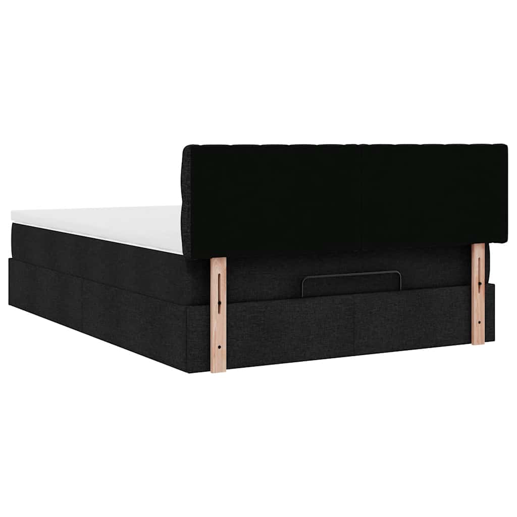 ottoman seng med madras 140x190 cm stof sort