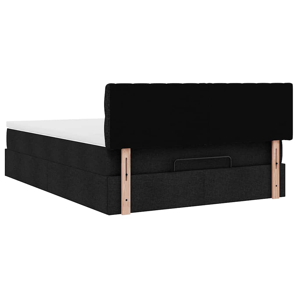 ottoman seng med madras 140x200 cm stof sort
