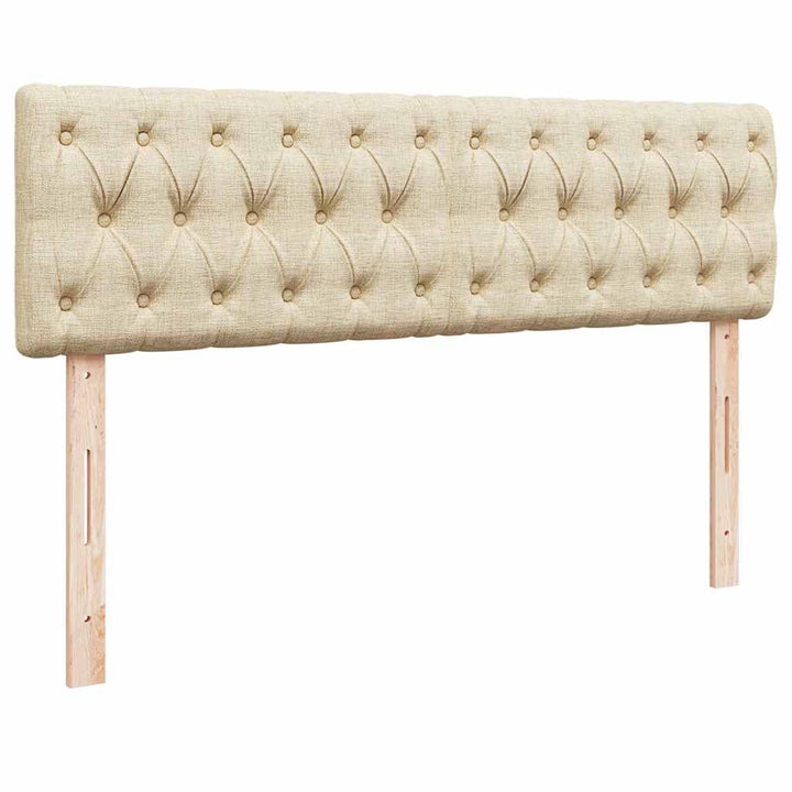 ottoman seng med madras 140x200 cm stof cremefarvet