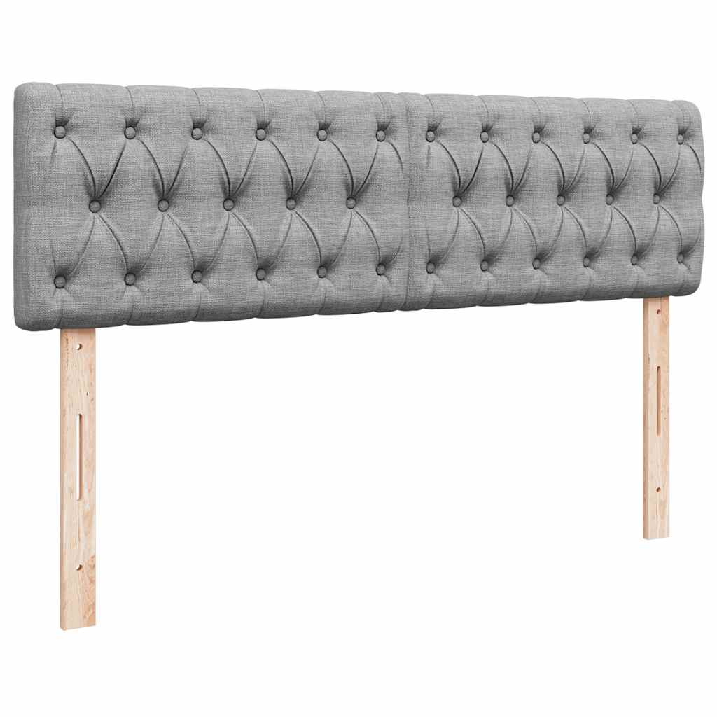 ottoman seng med madras 160x200 cm stof lysegrå