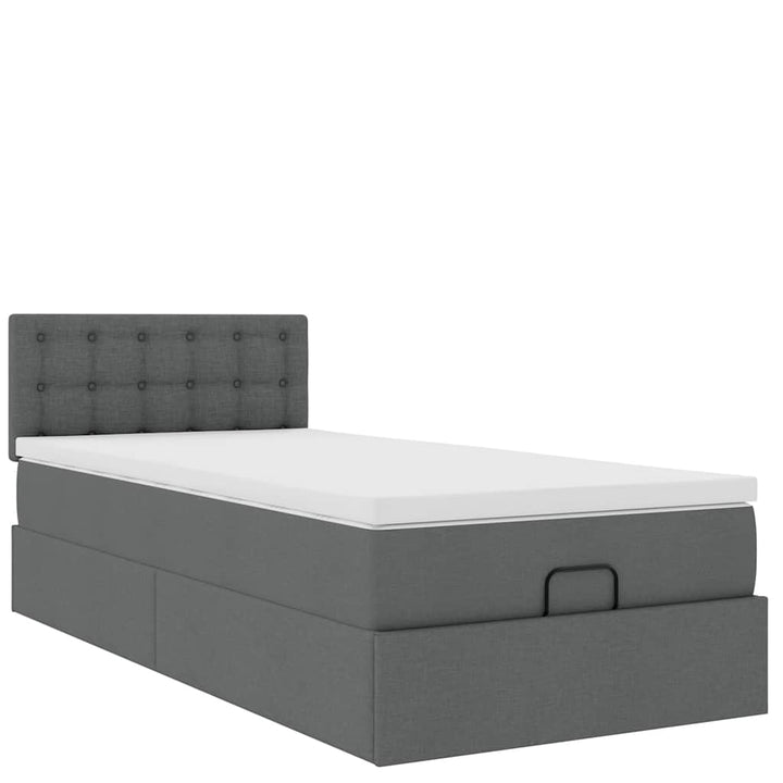 osmannisk sengeramme med madras 80x200 cm stof mørkegrå