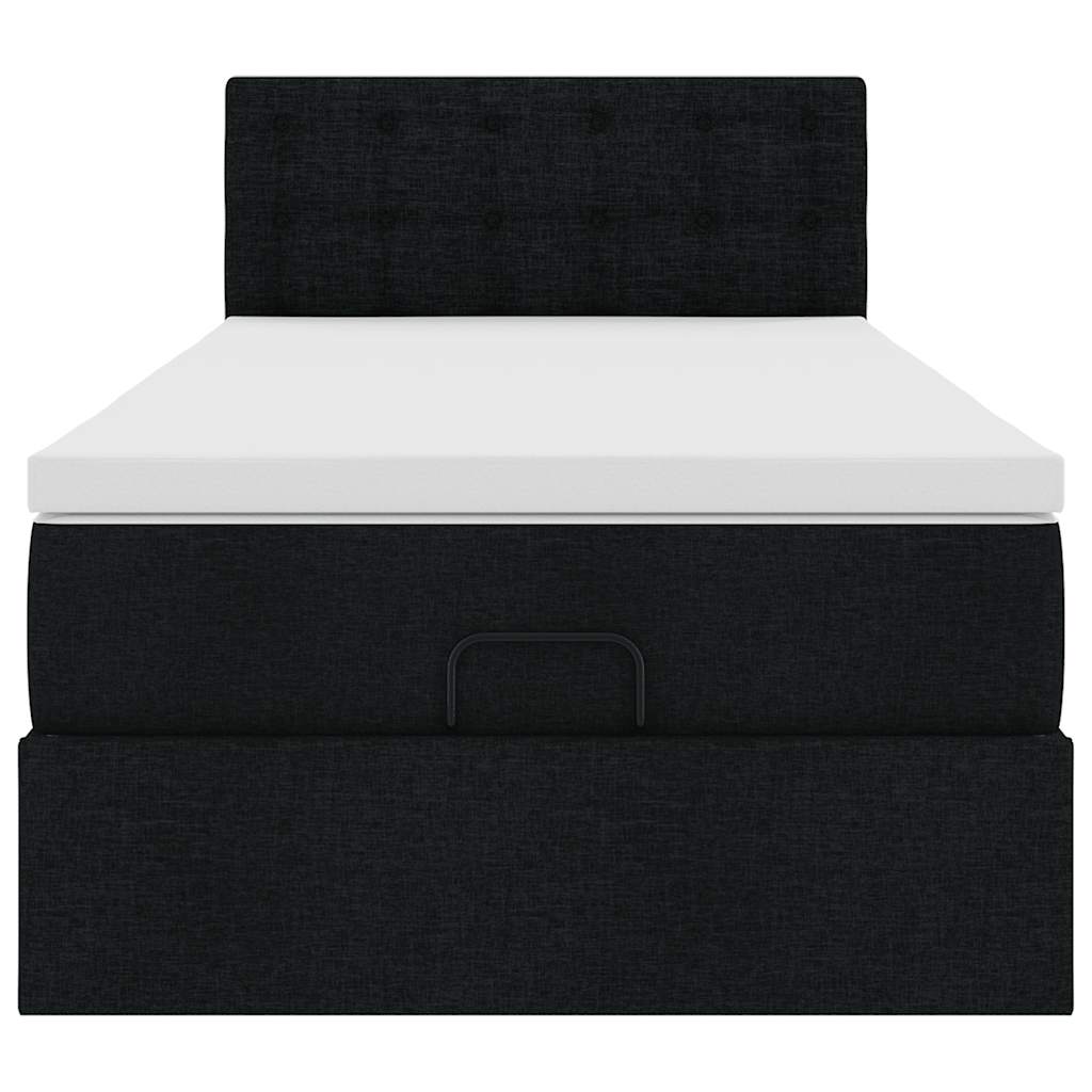 osmannisk sengeramme med madras 80x200 cm stof sort