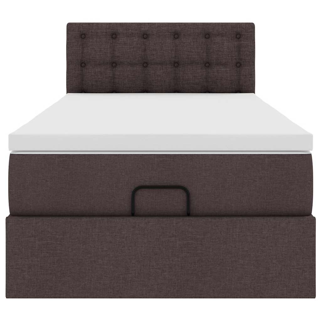 osmannisk sengeramme med madras 80x200 cm stof mørkebrun