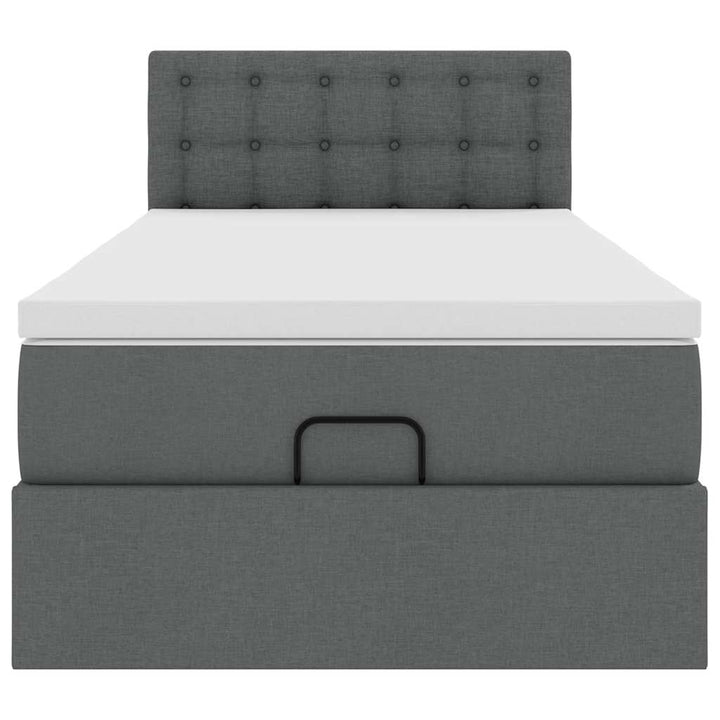 osmannisk sengeramme med madras 90x190 cm stof mørkegrå