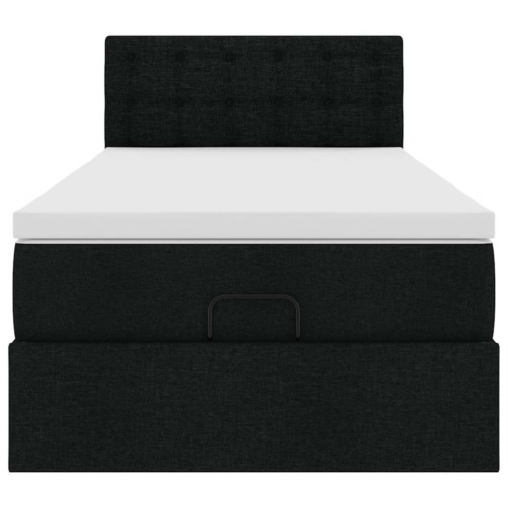 osmannisk sengeramme med madras 90x190 cm stof sort