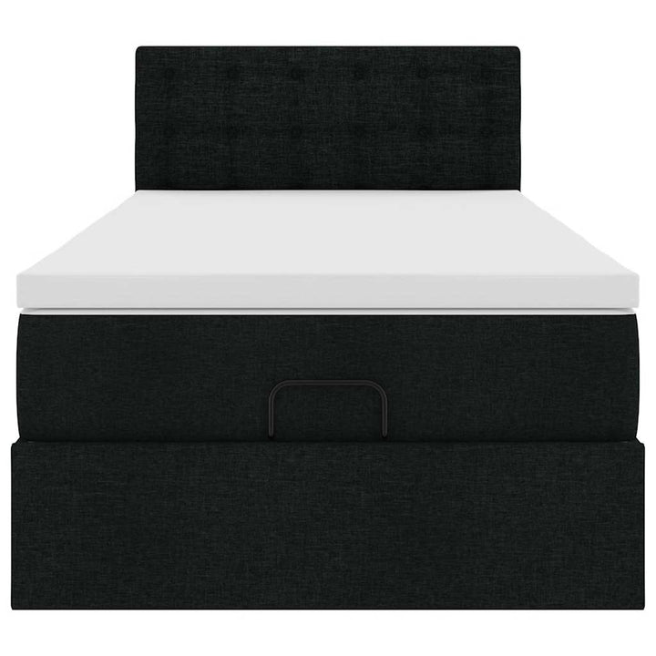 osmannisk sengeramme med madras 90x190 cm stof sort