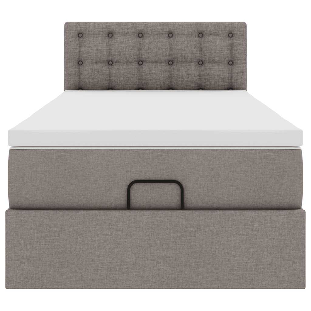 osmannisk sengeramme med madras 90x190 cm stof gråbrun