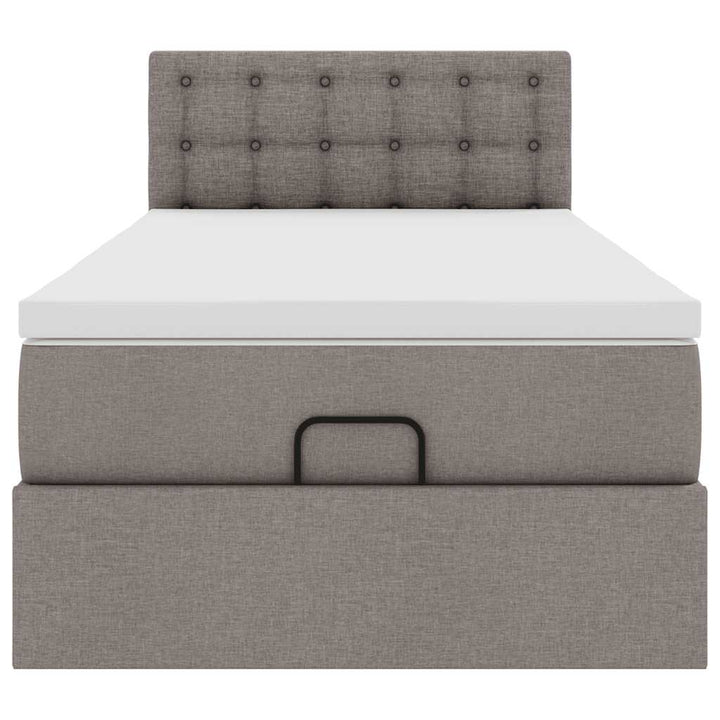 osmannisk sengeramme med madras 90x190 cm stof gråbrun