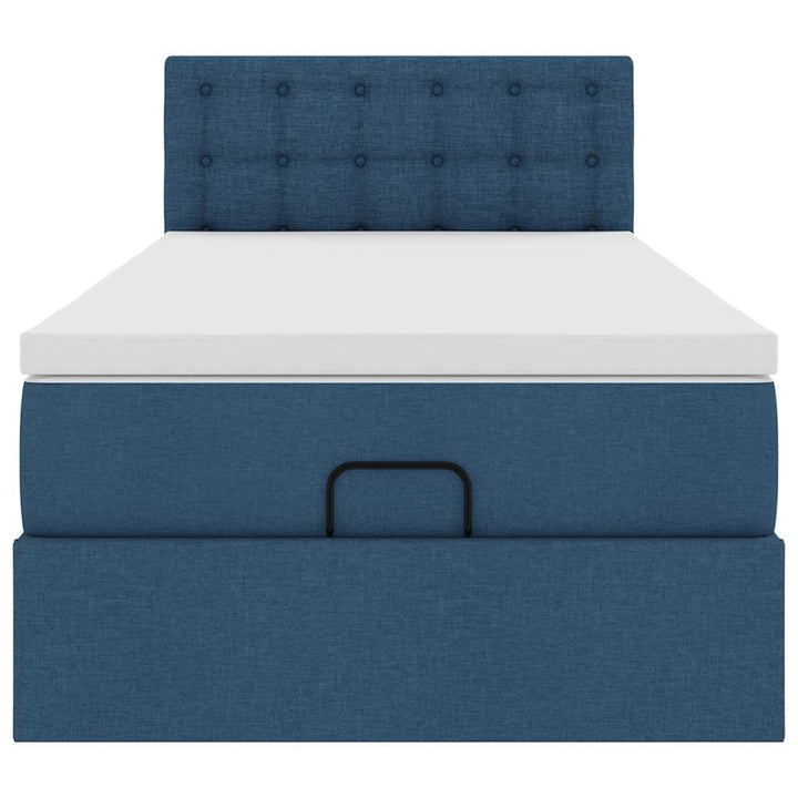 osmannisk sengeramme med madras 90x190 cm stof blå