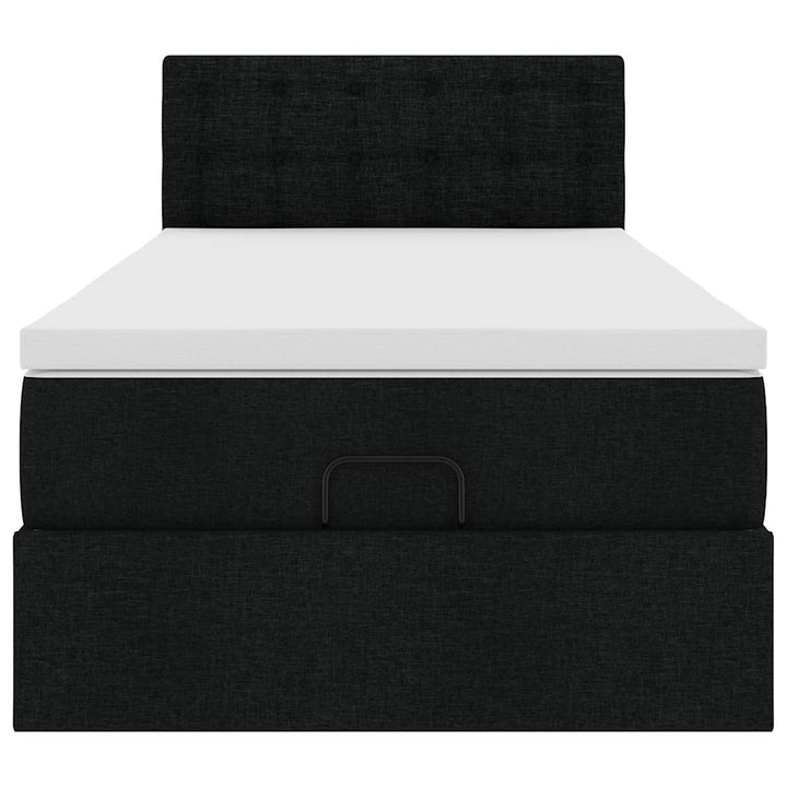 ottoman seng med madras 100x200 cm stof sort