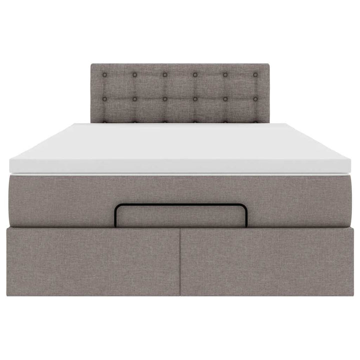 osmannisk sengeramme med madras 120x190 cm stof gråbrun