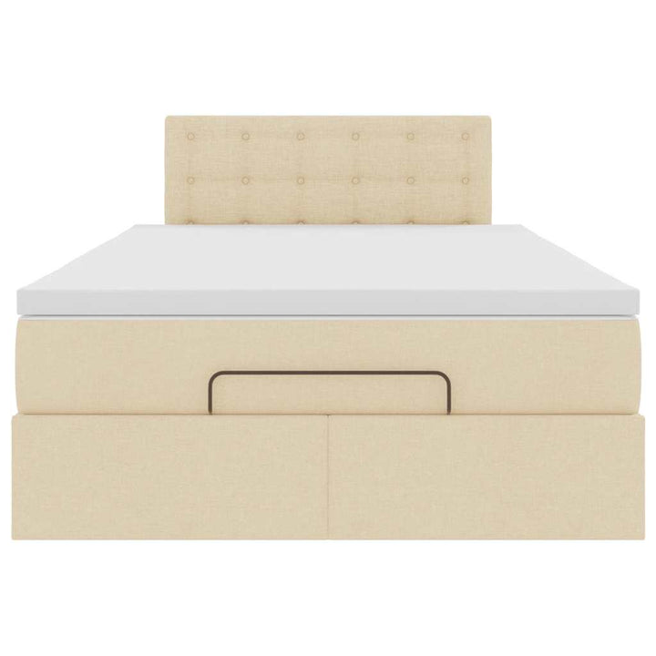 osmannisk sengeramme med madras 120x190 cm stof cremefarvet