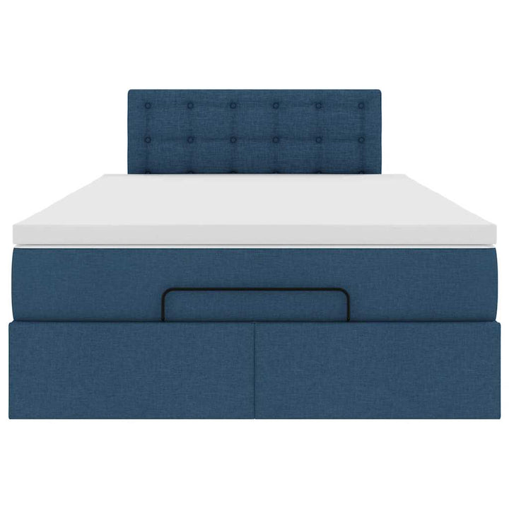 osmannisk sengeramme med madras 120x190 cm stof blå