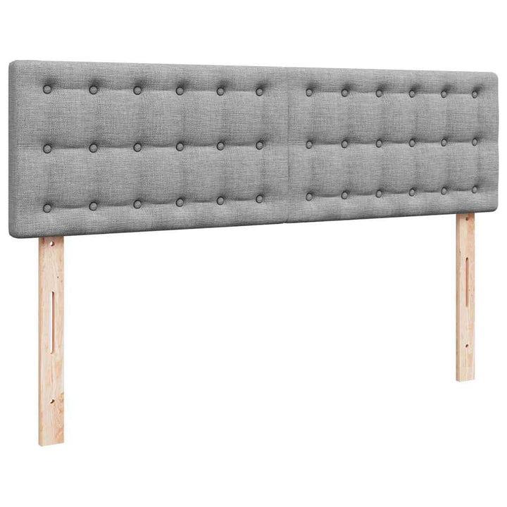 ottoman seng med madras 140x190 cm stof lysegrå
