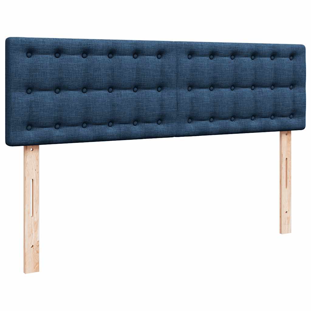 osmannisk sengeramme med madras 140x200 cm stof blå
