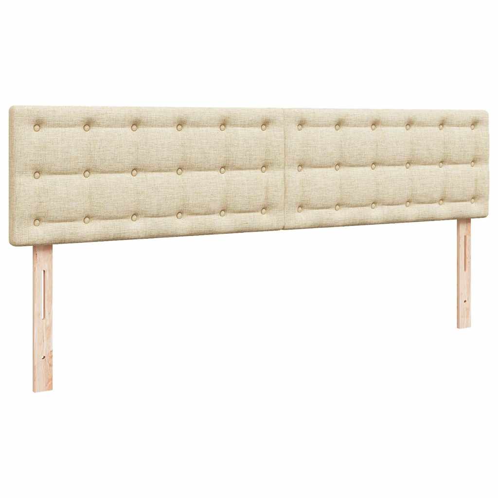 osmannisk sengeramme med madras 160x200 cm stof cremefarvet