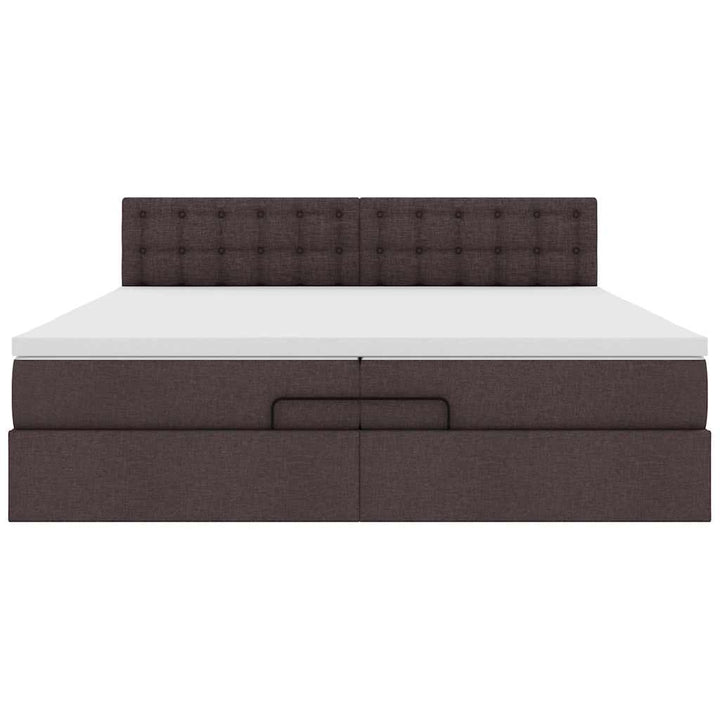 osmannisk sengeramme med madras 200x200 cm stof mørkebrun